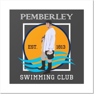 Pemberley Swimming Club Est. 1813 - Pride and Prejudice WHITE Posters and Art